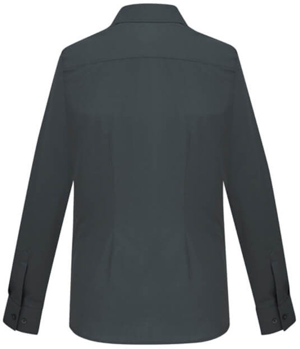 Am image of a Custom Biz Collection Ladies London Long Sleeve Shirt in Grey!