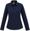 Am image of a Custom Biz Collection Ladies London Long Sleeve Shirt in Navy!