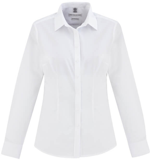 Biz Collection Ladies London Long Sleeve Shirt in White