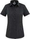 Am image of a Custom Biz Collection Ladies London Short Sleeve Shirt in Black!