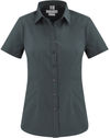 Am image of a Custom Biz Collection Ladies London Short Sleeve Shirt in Grey!