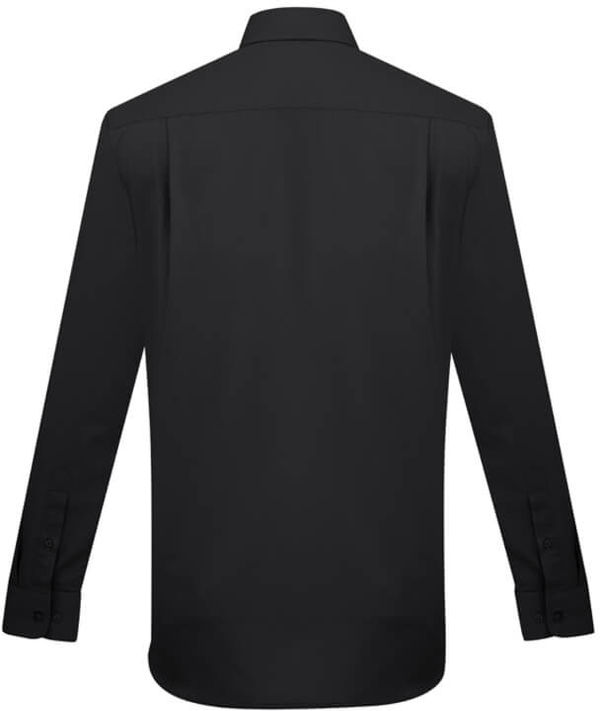 Am image of a Custom Biz Collection Mens London Long Sleeve Shirt in Black!