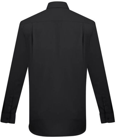 Am image of a Custom Biz Collection Mens London Long Sleeve Shirt in Black!