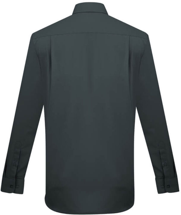 Am image of a Custom Biz Collection Mens London Long Sleeve Shirt in Grey!