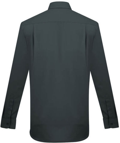 Am image of a Custom Biz Collection Mens London Long Sleeve Shirt in Grey!