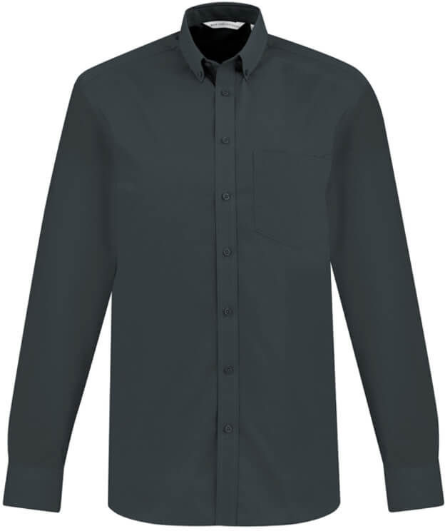 Biz Collection Mens London Long Sleeve Shirt in Grey