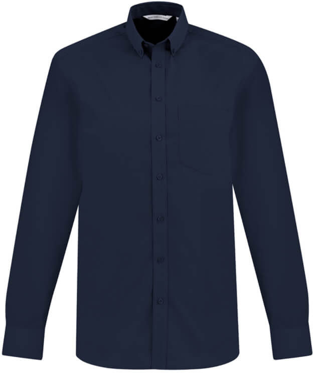 Biz Collection Mens London Long Sleeve Shirt in Navy