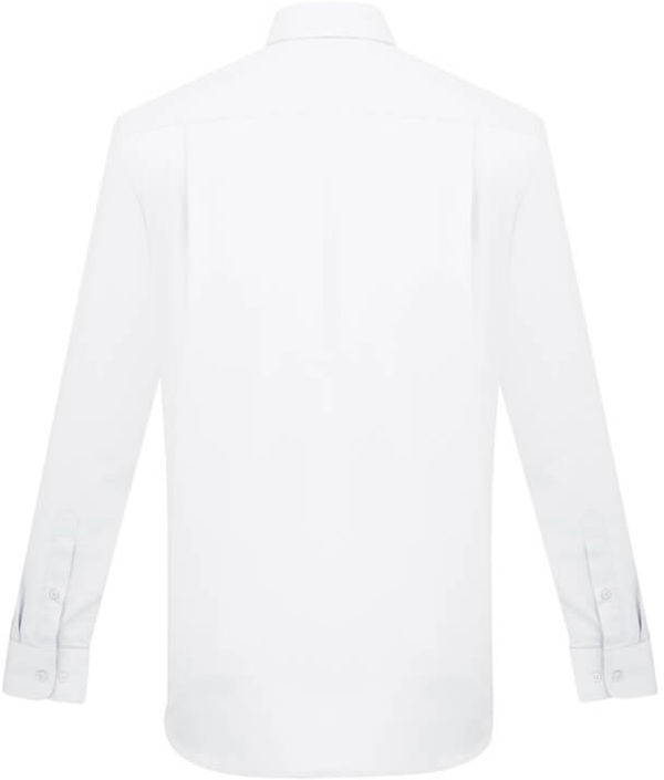 Am image of a Custom Biz Collection Mens London Long Sleeve Shirt in White!
