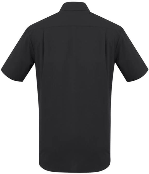 Am image of a Custom Biz Collection Mens London Short Sleeve Shirt in Black!