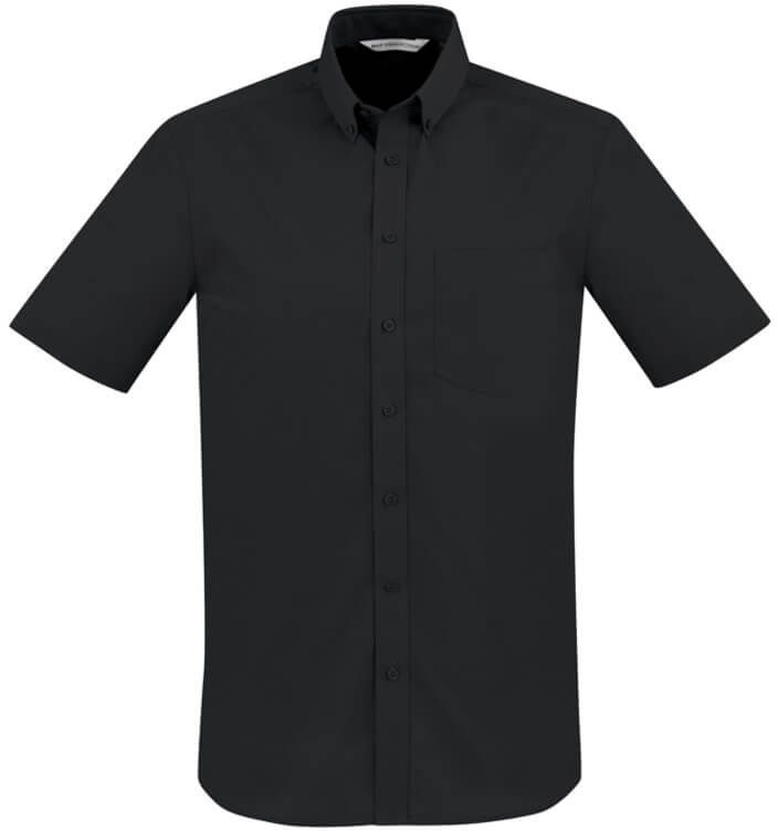 Biz Collection Mens London Short Sleeve Shirt in Black