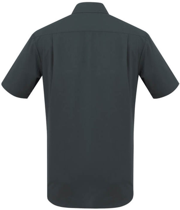 Am image of a Custom Biz Collection Mens London Short Sleeve Shirt in Grey!