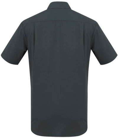 Am image of a Custom Biz Collection Mens London Short Sleeve Shirt in Grey!
