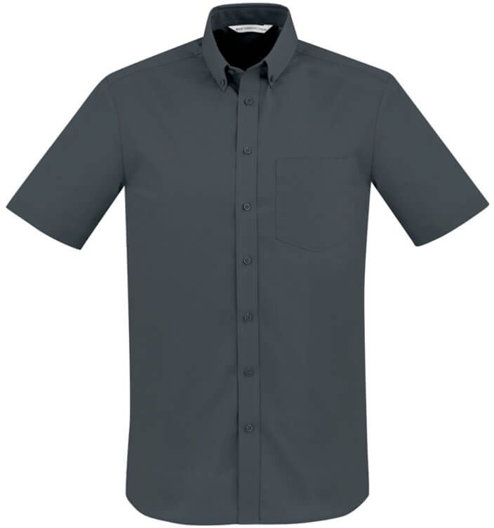 Biz Collection Mens London Short Sleeve Shirt in Grey