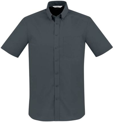 Am image of a Custom Biz Collection Mens London Short Sleeve Shirt in Grey!