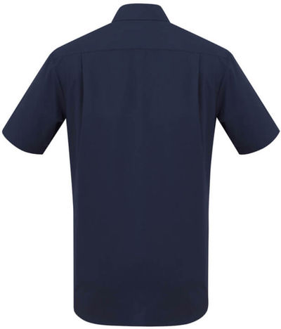 Am image of a Custom Biz Collection Mens London Short Sleeve Shirt in Navy!