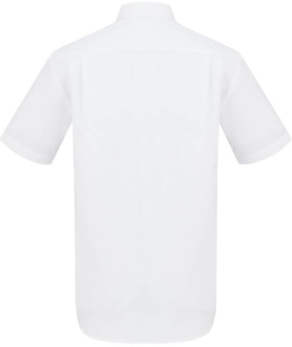 Am image of a Custom Biz Collection Mens London Short Sleeve Shirt in White!