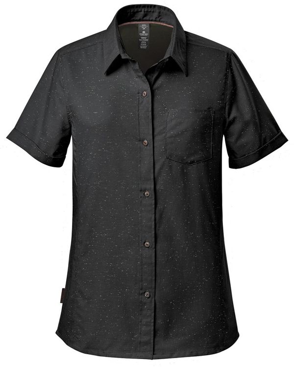 Am image of a Custom Stormtech Women's Skeena Shirt in Black/Carbon!