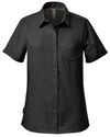 Am image of a Custom Stormtech Women's Skeena Shirt in Black/Carbon!