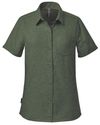 Am image of a Custom Stormtech Women's Skeena Shirt in Earth/White!