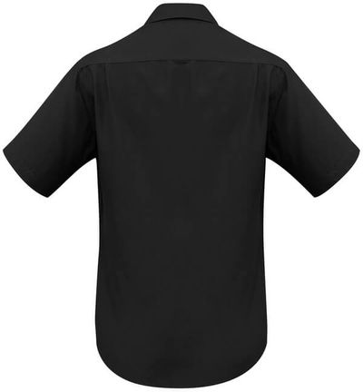 Am image of a Custom Biz Collection Mens Plain Oasis Short Sleeve Shirt in Black!