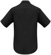 Am image of a Custom Biz Collection Mens Plain Oasis Short Sleeve Shirt in Black!