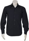 Am image of a Custom Biz Collection Mens Metro Long Sleeve Shirt in Black!