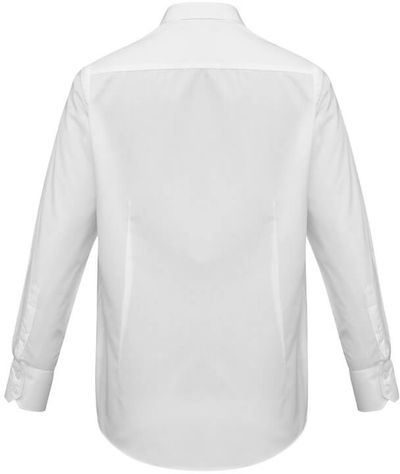 Am image of a Custom Biz Collection Mens Metro Long Sleeve Shirt in White!