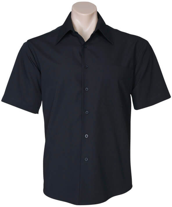 Biz Collection Mens Metro Short Sleeve Shirt in Black