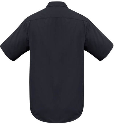 Am image of a Custom Biz Collection Mens Metro Short Sleeve Shirt in Black!
