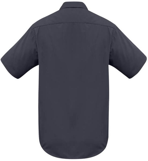 Am image of a Custom Biz Collection Mens Metro Short Sleeve Shirt in Charcoal!