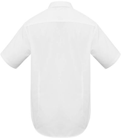 Am image of a Custom Biz Collection Mens Metro Short Sleeve Shirt in White!