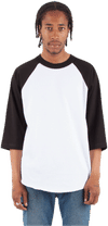 An image of a Custom Shaka Wear Adult 8.9 oz Three Quarter Sleeve Raglan T Shirt!