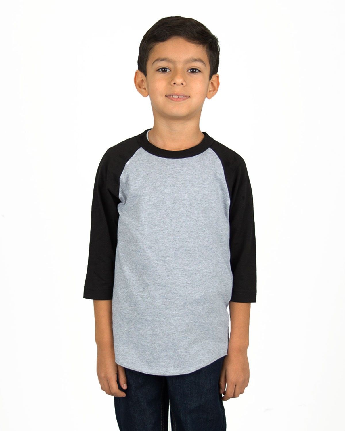 Shaka Wear Youth 6 oz Three Quarter Sleeve Raglan