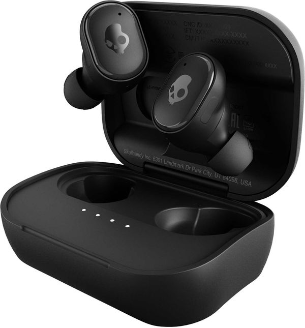 Am image of a Custom Skullcandy Grind True Wireless Earbuds in Black!