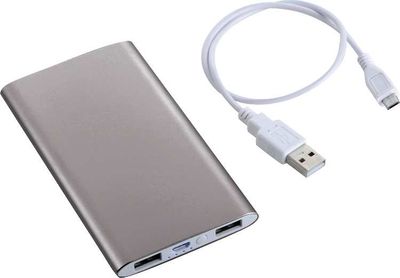 Am image of a Custom Sleek Aluminum 4000 mAh Power Bank in Gray!