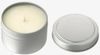 Am image of a Custom Coastal Waves 2.7oz Mini Tin Candle in Silver!