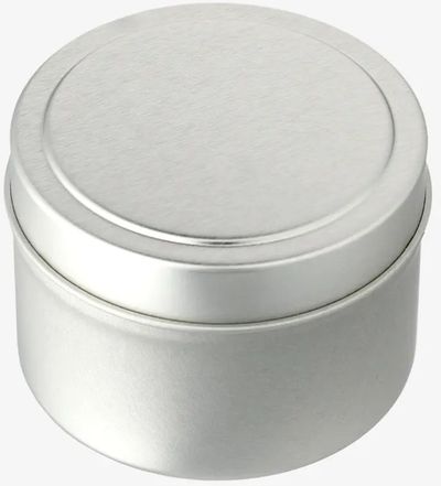 Am image of a Custom Coastal Waves 2.7oz Mini Tin Candle in Silver!