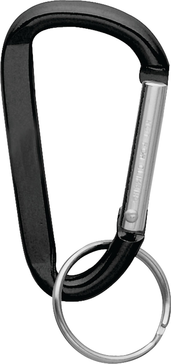 Am image of a Custom Small Carabiner Key Ring in Black!