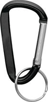 Am image of a Custom Small Carabiner Key Ring in Black!