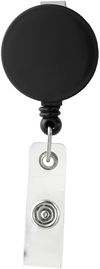 Am image of a Custom Round Badge Holder in Black!