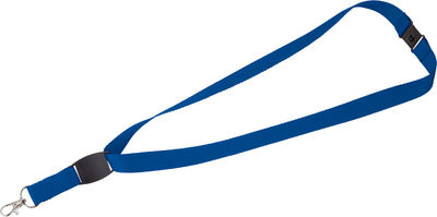 Am image of a Custom Flat Panel Lanyard in Royal!