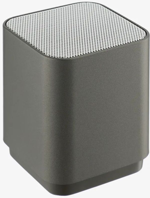 Am image of a Custom Light Up Logo Bluetooth Speaker in Graphite!