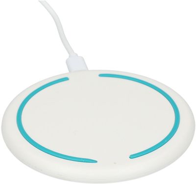 Am image of a Custom Recycled ABS Fast Wireless Charging Pad in White!