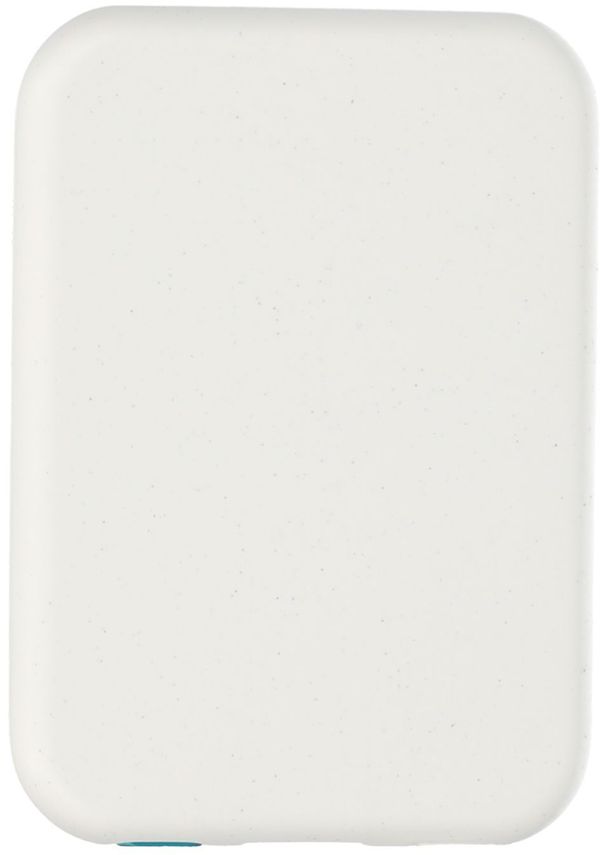 Am image of a Custom Recycled ABS 3000 mAh Wireless Power Bank in White!