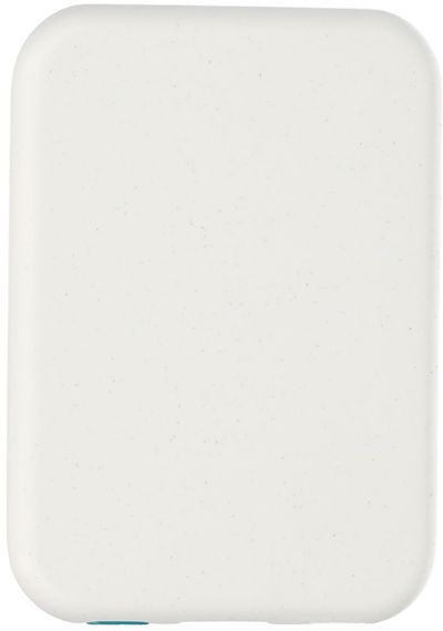 Am image of a Custom Recycled ABS 3000 mAh Wireless Power Bank in White!