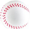 Am image of a Custom Baseball Stress Reliever in White with Red Threads!