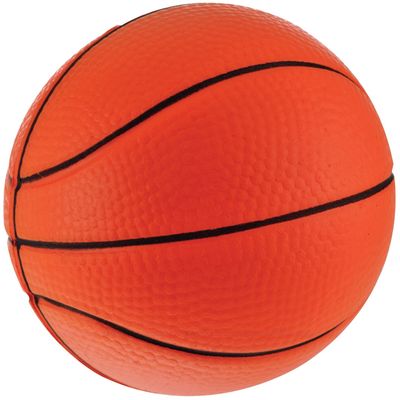 Am image of a Custom Basketball Stress Reliever in Orange!
