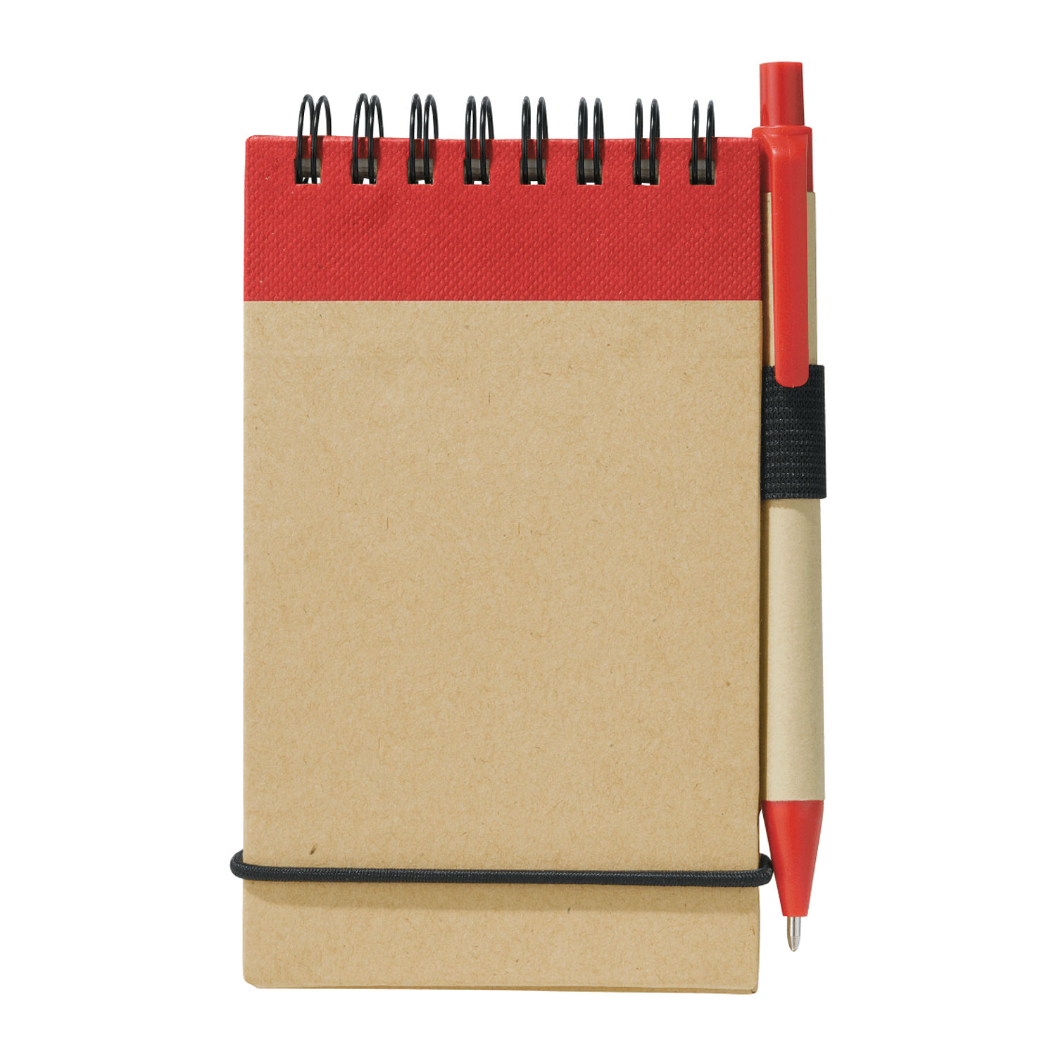 5" x 4" Recycled Spiral Jotter with Pen in Red
