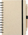 Am image of a Custom 5in x 7in Wheat Straw Notebook With Pen in Beige!