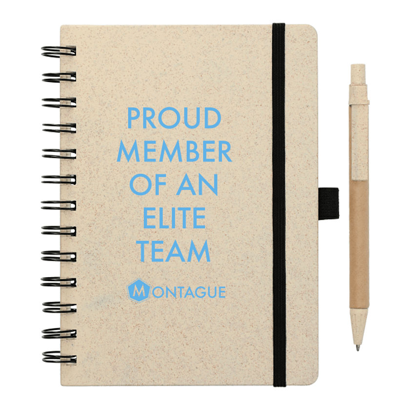 5in x 7in Wheat Straw Notebook With Pen